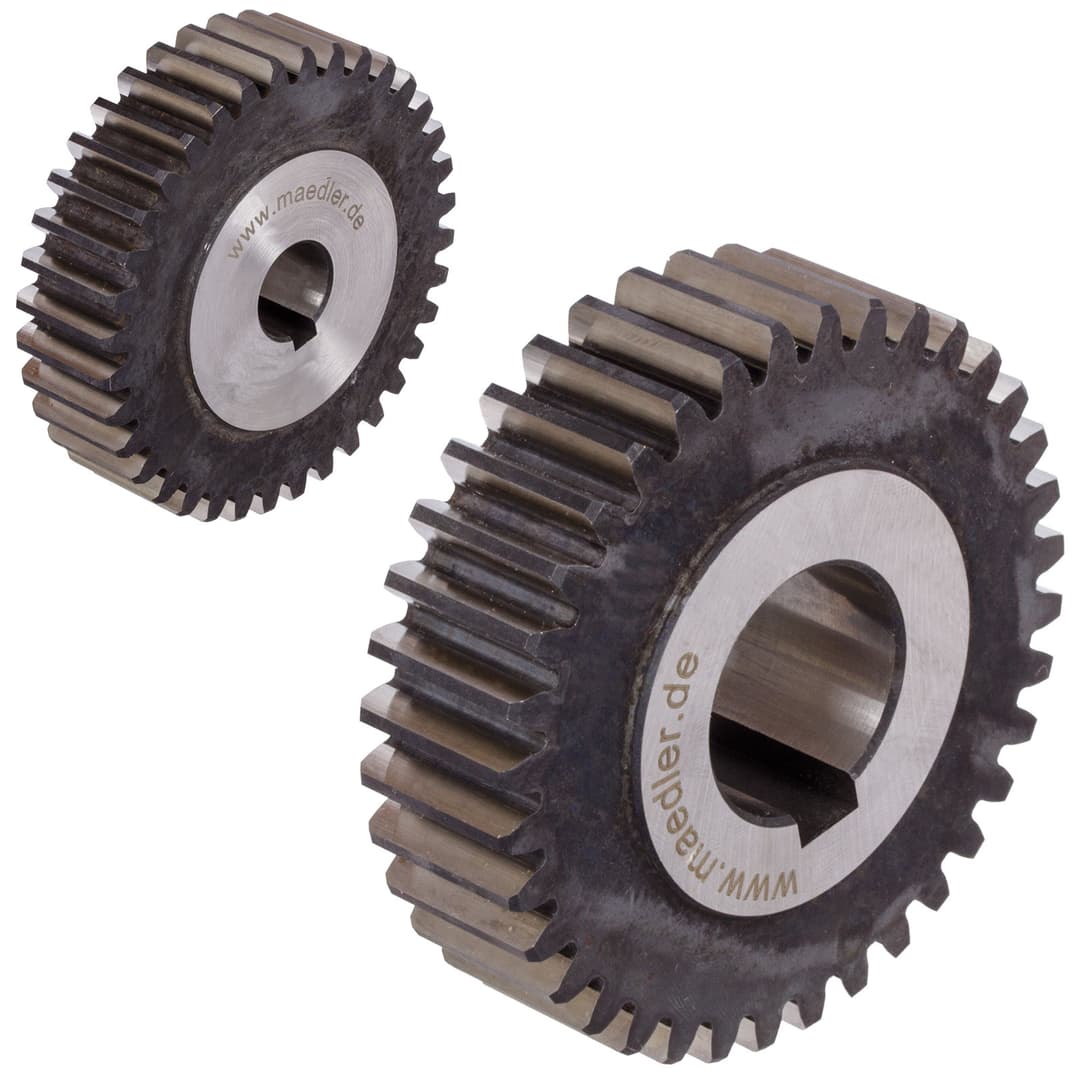 Precision spur gear made of steel 16MnCr5 module 2 60 teeth bore 35mm hardened and ground outside diameter 124mm