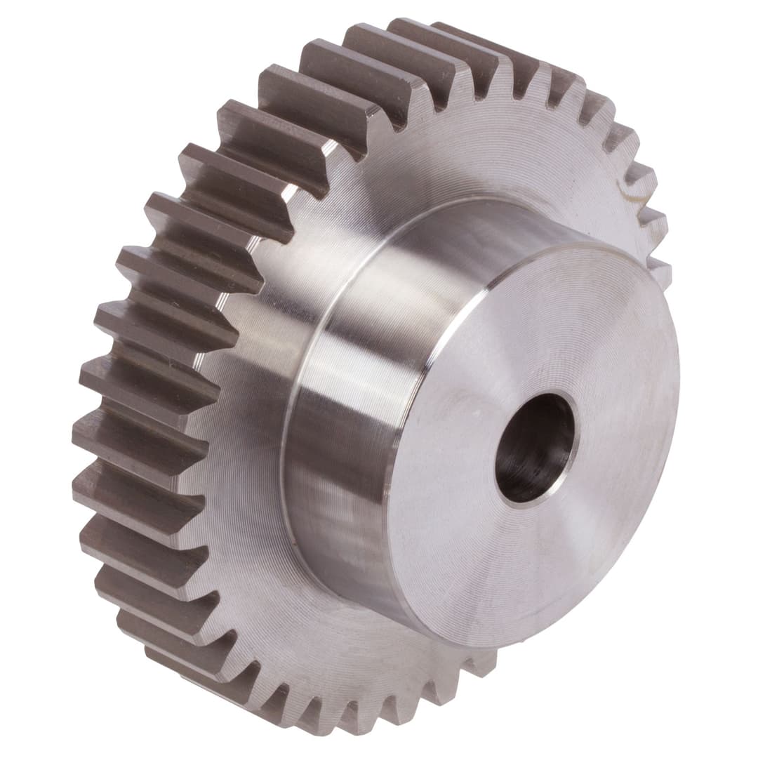 Spur gear made of steel C45 with hub module 1 10 teeth tooth width 6.5mm outside diameter 12mm