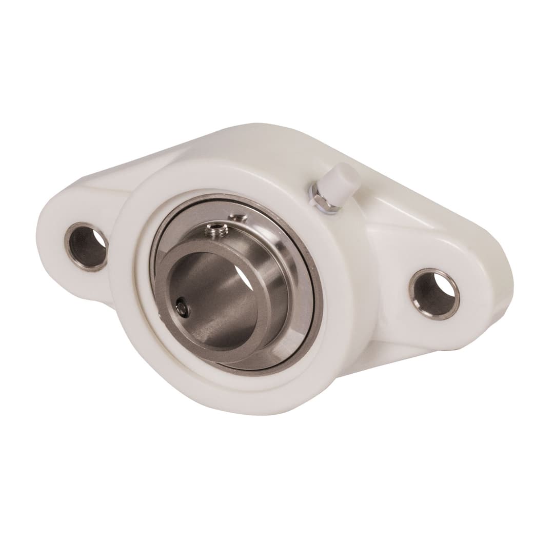 Ball flange bearing TUCFL 207 bore 35mm housing from thermoplast white bearing stainless steel