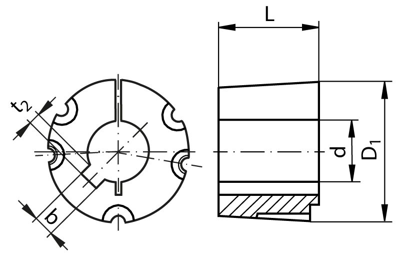 Taper bush 3535 bore 75mm