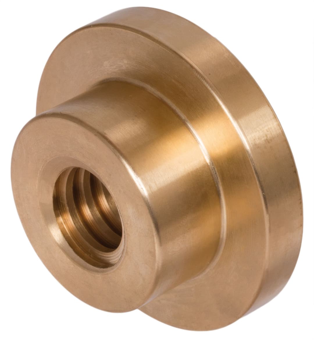 Round flange trapezoidal nut Tr.48 x 8 single-start right material red brass