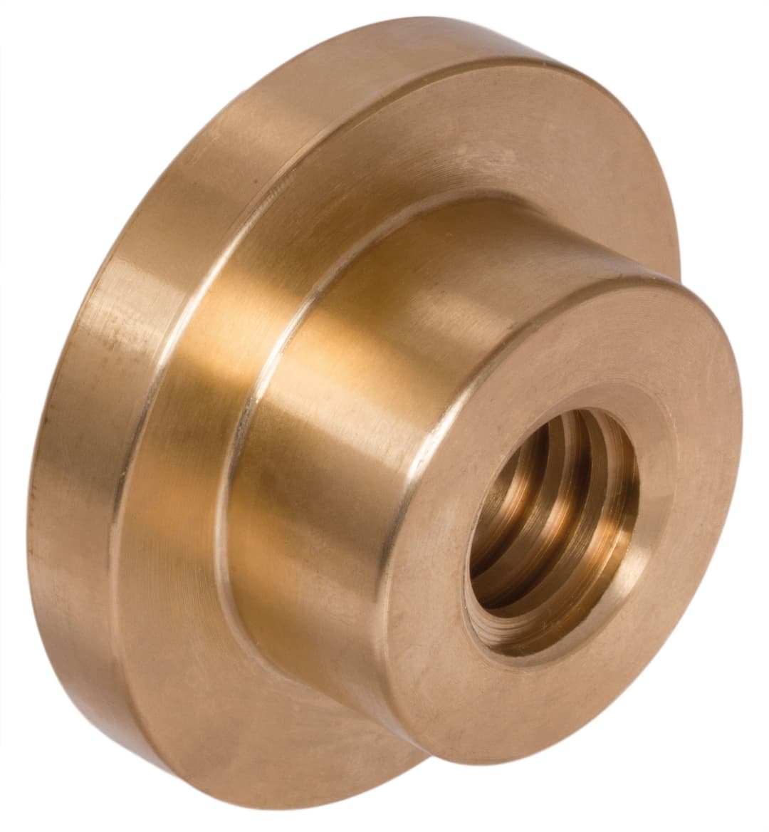 Round flange trapezoidal nut Tr.50 x 8 single-start left material red brass