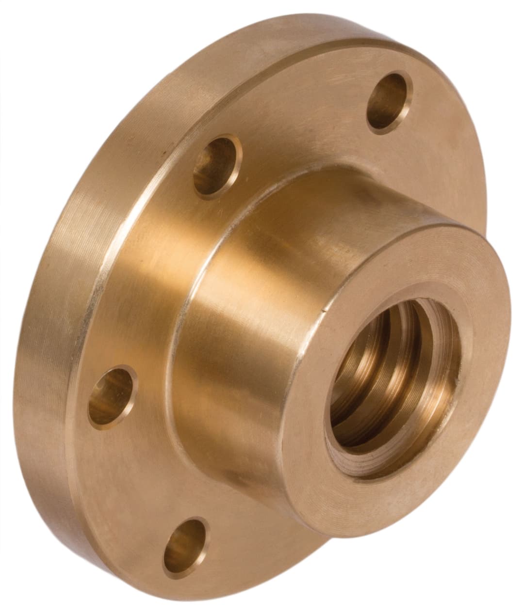 Ready-to-install flange nut Tr.40 x 7 single-start left material red brass