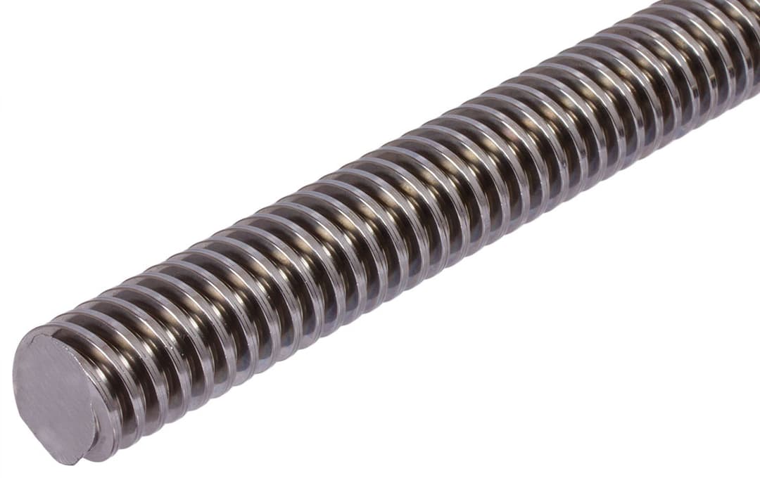 Trapezoidal-threaded spindle DIN 103 Tr.12 x 6P3 x 3000mm long double-thread right material C15 rolled
