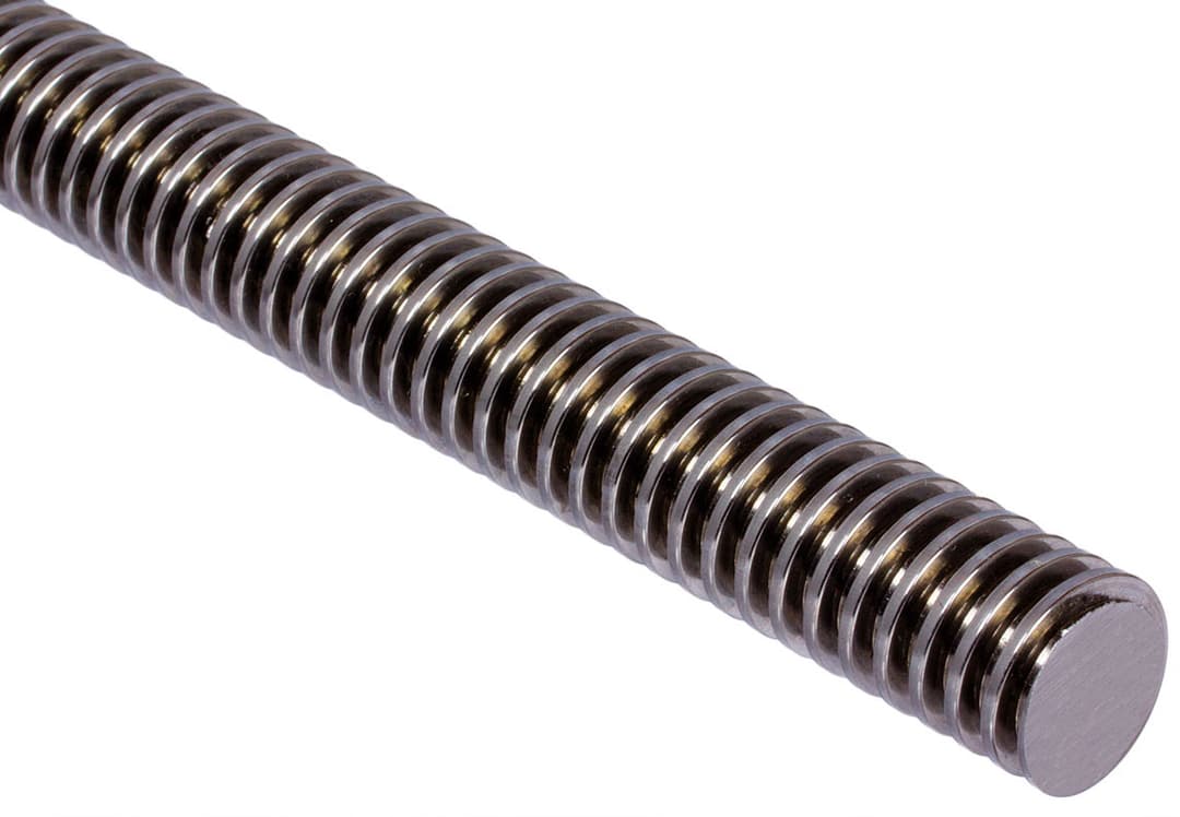 Trapezoidal-threaded spindle DIN 103 Tr.24 x 5 x 3000mm long single-start left material 1.4305 rolled