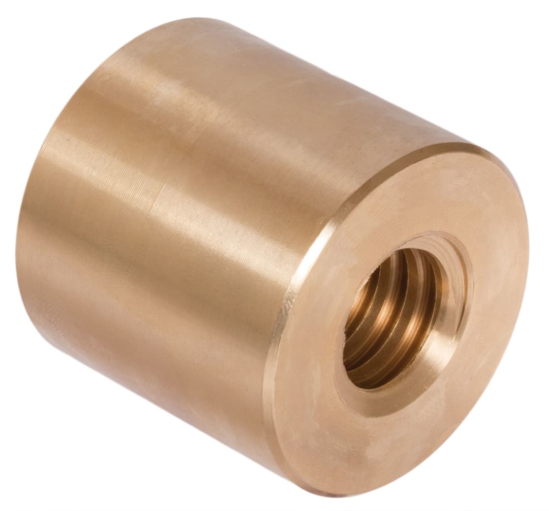 Round trapezoidal nut red brass Rg7 Tr.36 x 6 single-start left length 72mm outer diameter 75mm