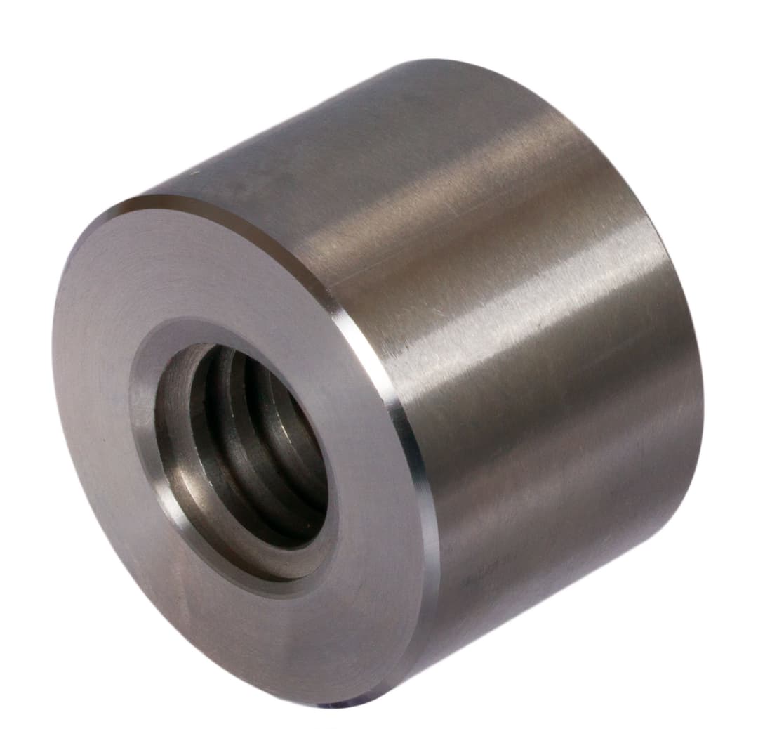 Round trapezoidal nut steel C35Pb Tr.50 x 8 single-start right length 75mm outer diameter 90mm