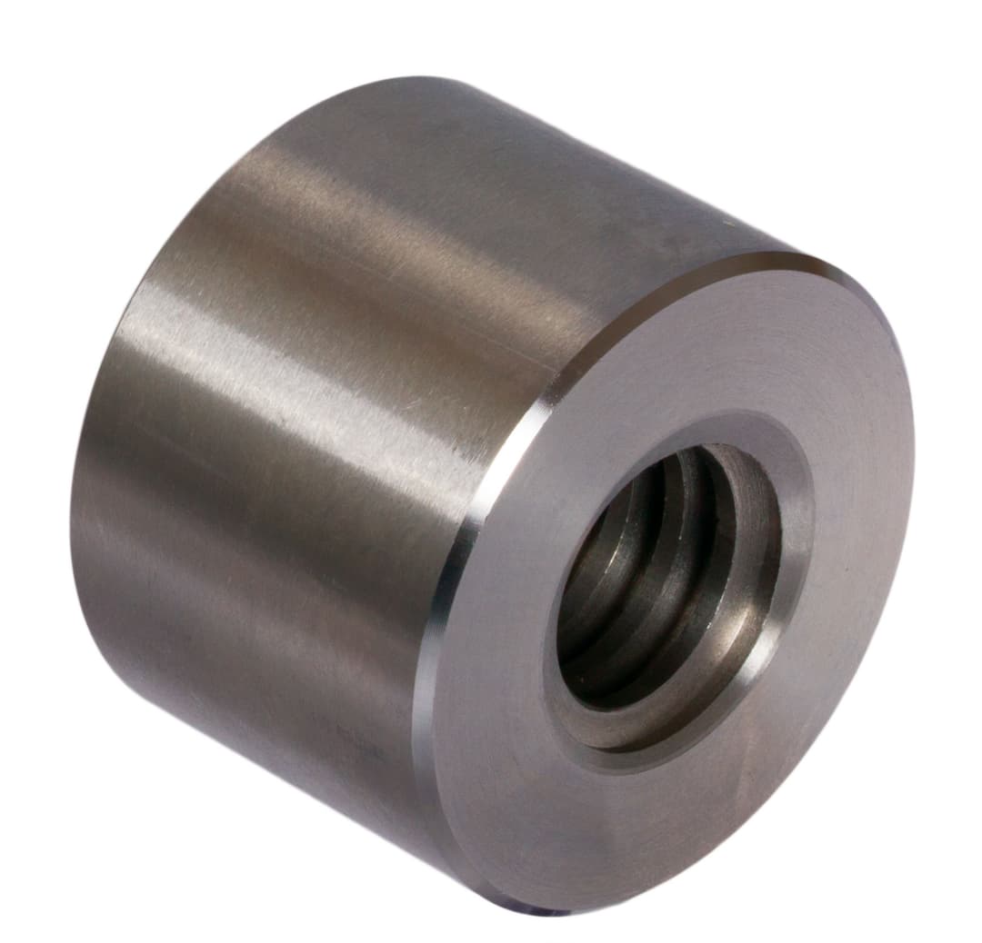 Round trapezoidal nut C35Pb Tr.52 x 8 single-start left length 78mm outer diameter 90mm