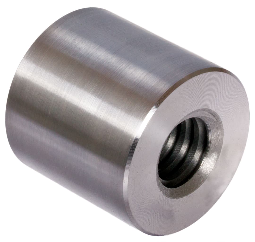 Round trapezoidal nut stainless 1.4305 Tr.30 x 6 single-start left length 45mm outer diameter 60mm