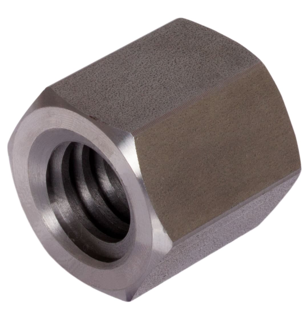 Hexagonal trapezoidal nut steel C35Pb Tr.20 x 4 single-start right length 30mm wrench size 30mm