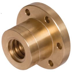 Ready-to install flange nut EFM long Tr.36×6 right hand material red brass