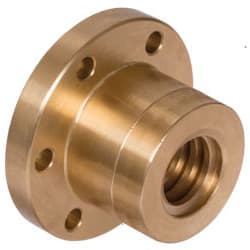 Ready-to install flange nut EFM long Tr.50×8 left hand material red brass