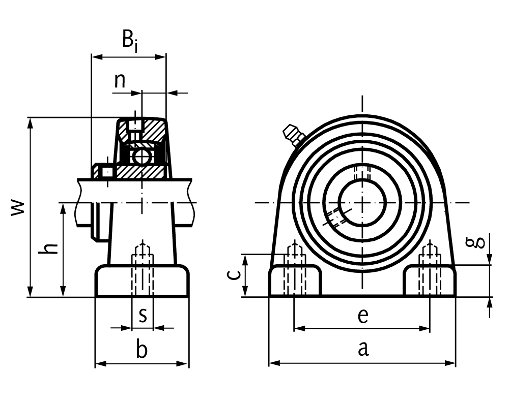 Ball pillow block bearing UCPA 204 bore 20mm housing cast iron
