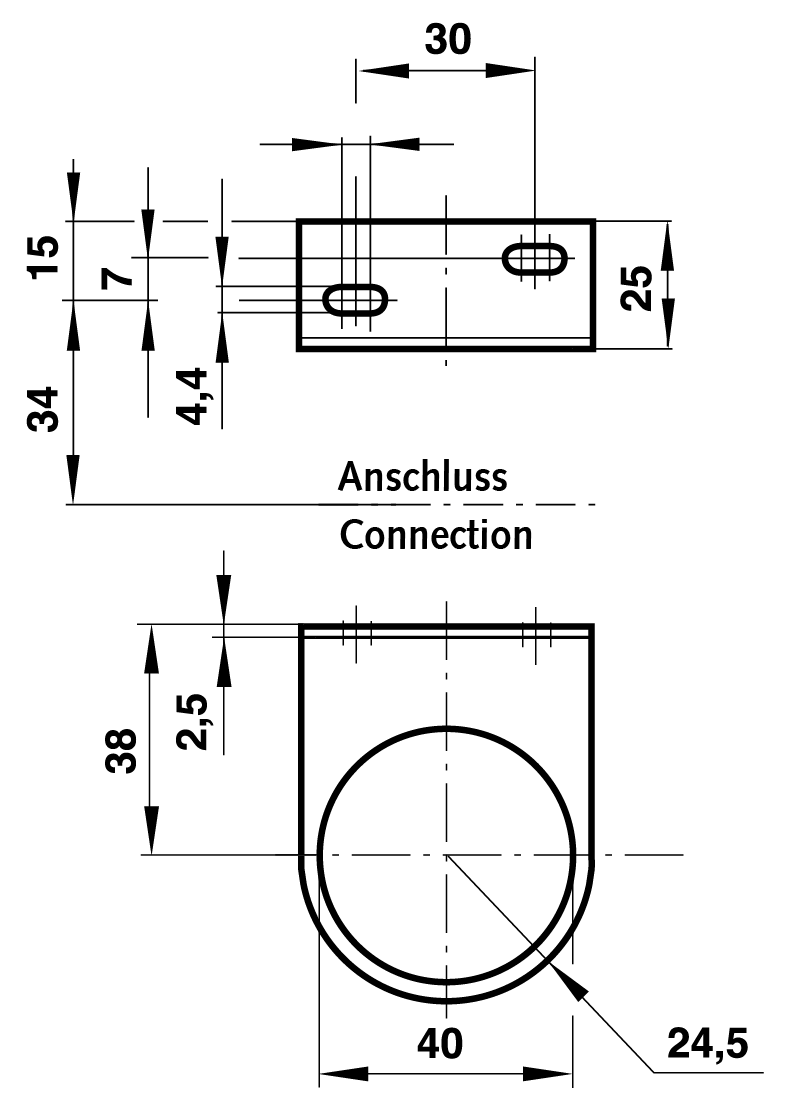 Universal-mounting bracket, round version