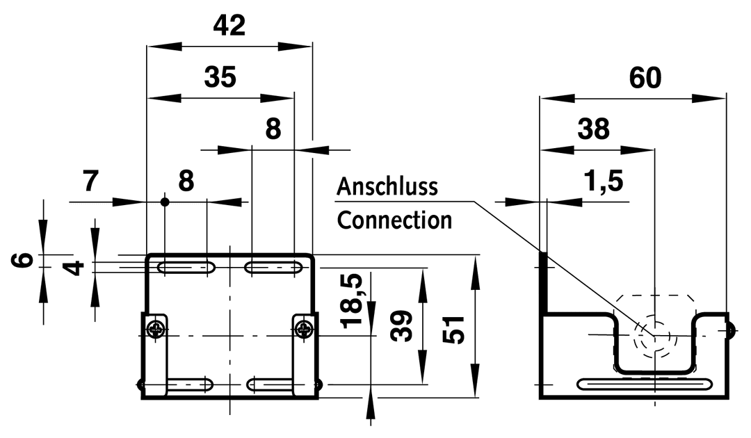 Universal-mounting bracket, square version