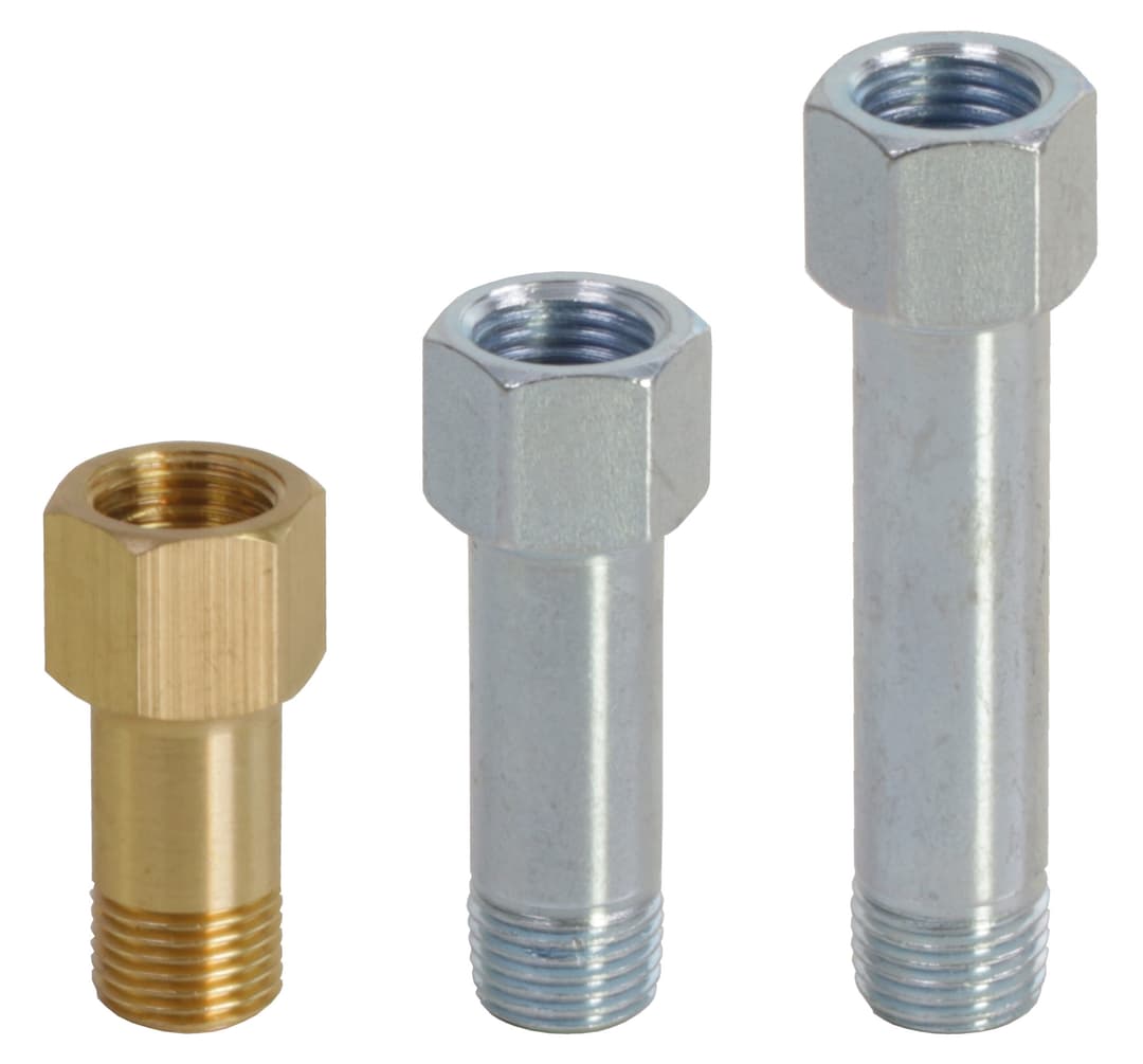 Extension 40mm total length 50mm internal thread G1/4″ external thread R1/4″ steel zinc plated