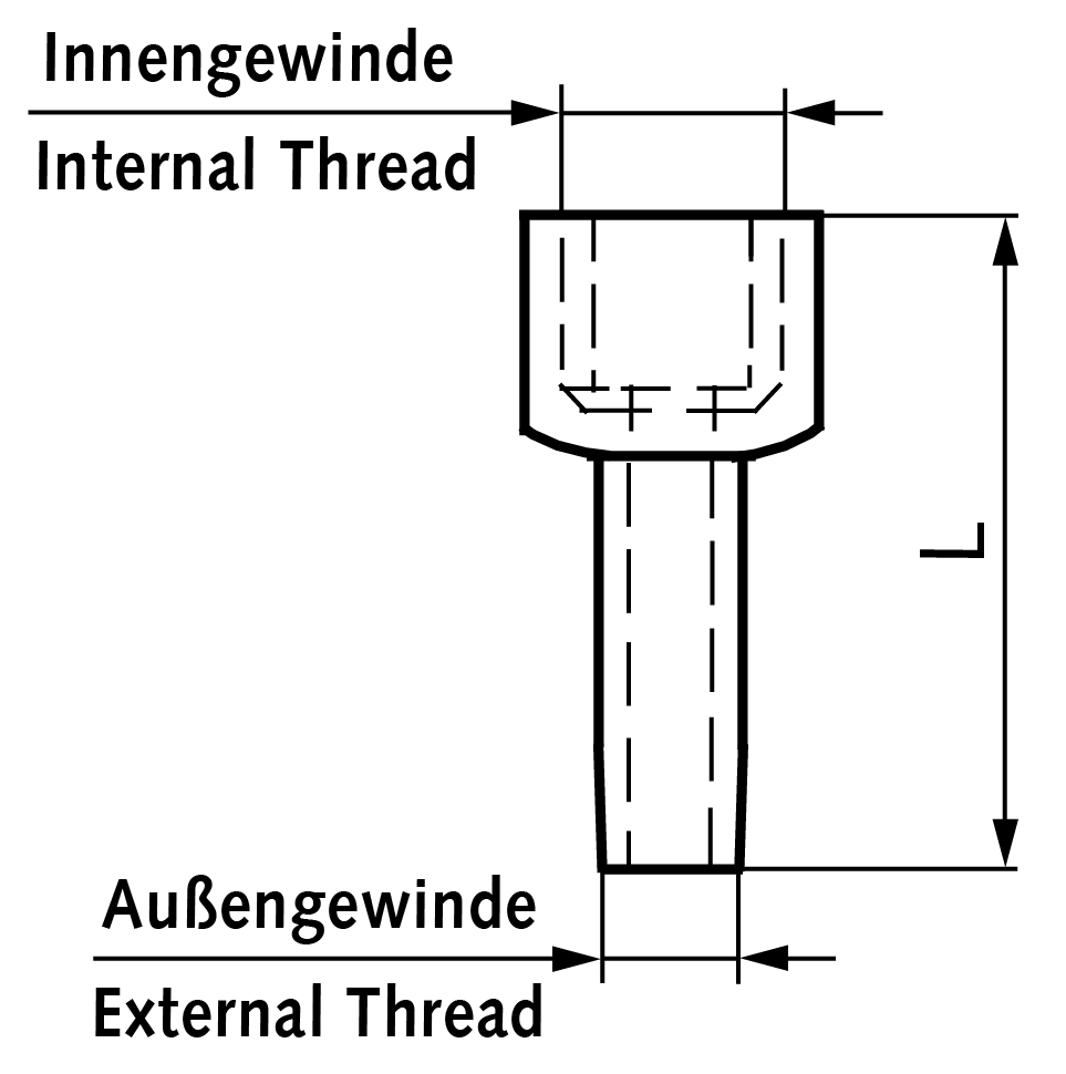 Extension 40mm total length 50mm internal thread G1/4″ external thread R1/4″ steel zinc plated