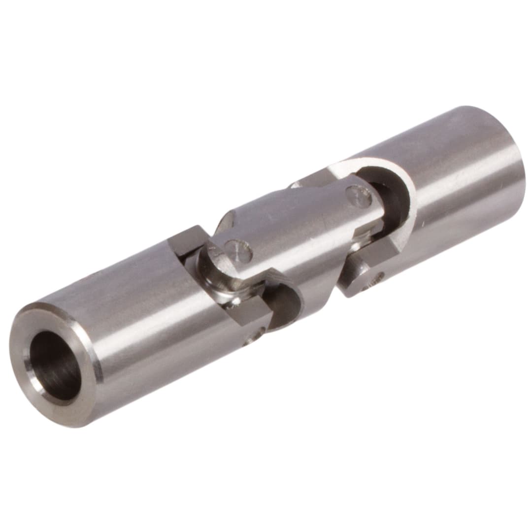 Precision double universal joint WDR DIN 808 bore 12H7 with keyway DIN 6885-1 tolerance JS9 on both sides stainless steel 1.4301