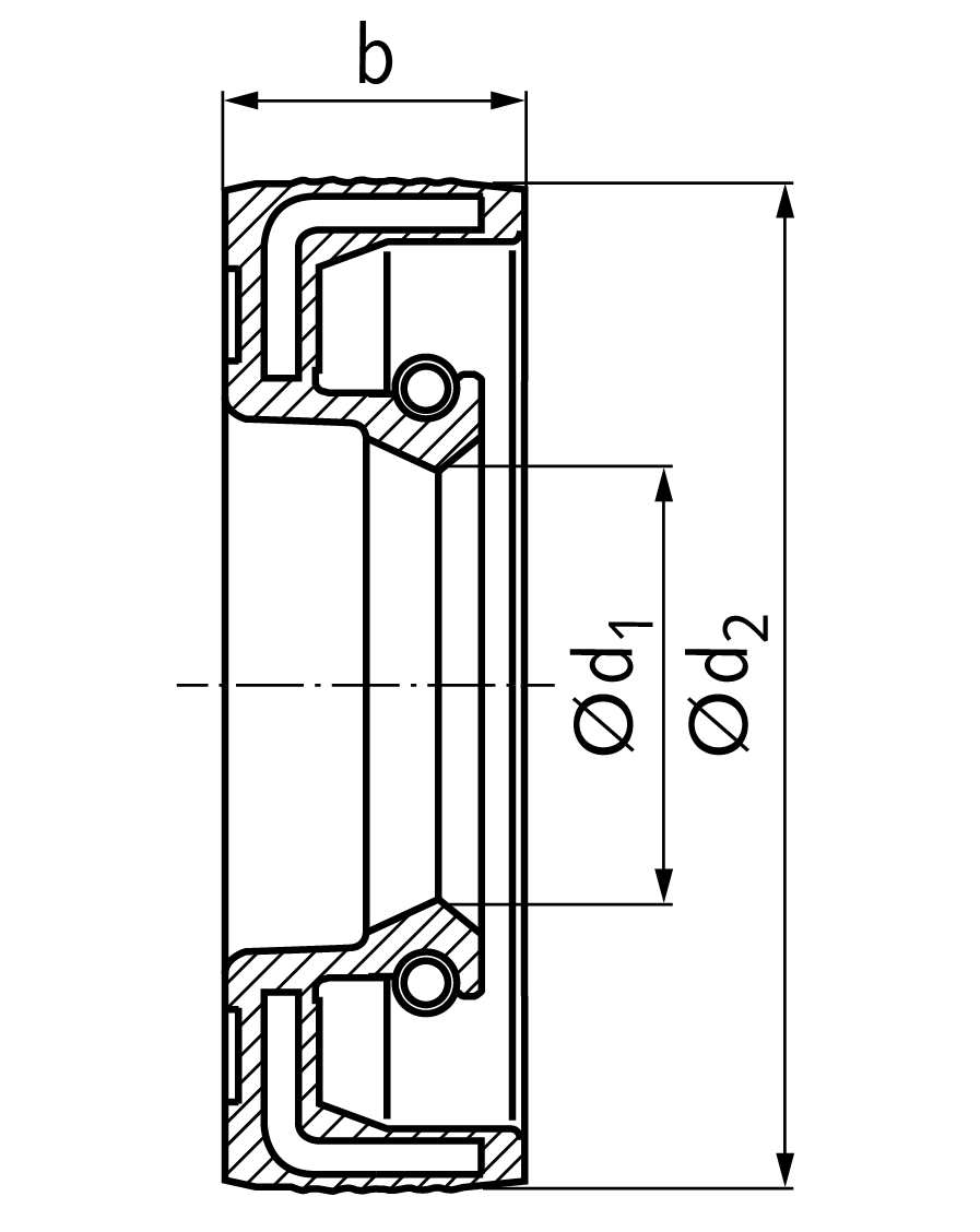 Radial shaft seal type A with one sealing lip 25 x 52 x 7mm