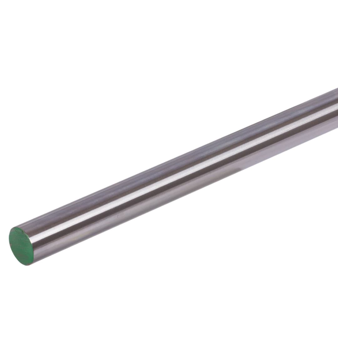 Precision steel shafts CF53 hardened min. 59 HRC and ground diameter 10h6 x 2000mm long cutting surface marked with green paint