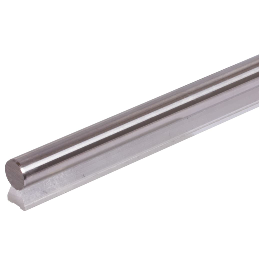 Precision steel shaft with shaft support low version Ø 20h6 x 600mm long