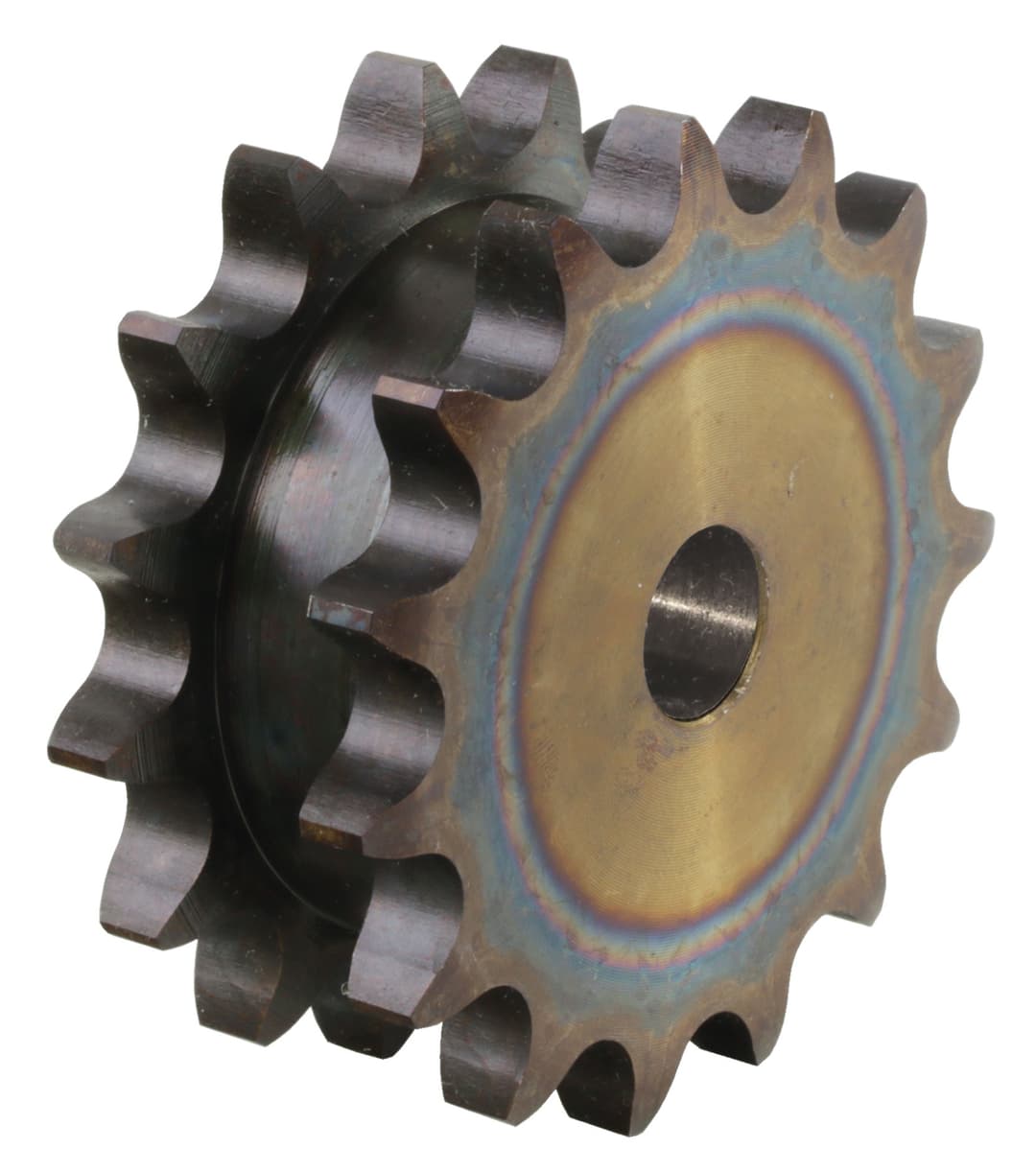 Double sprocket ZREG for 2 single roller chains 10 B-1 17 teeth material steel teeth hardened