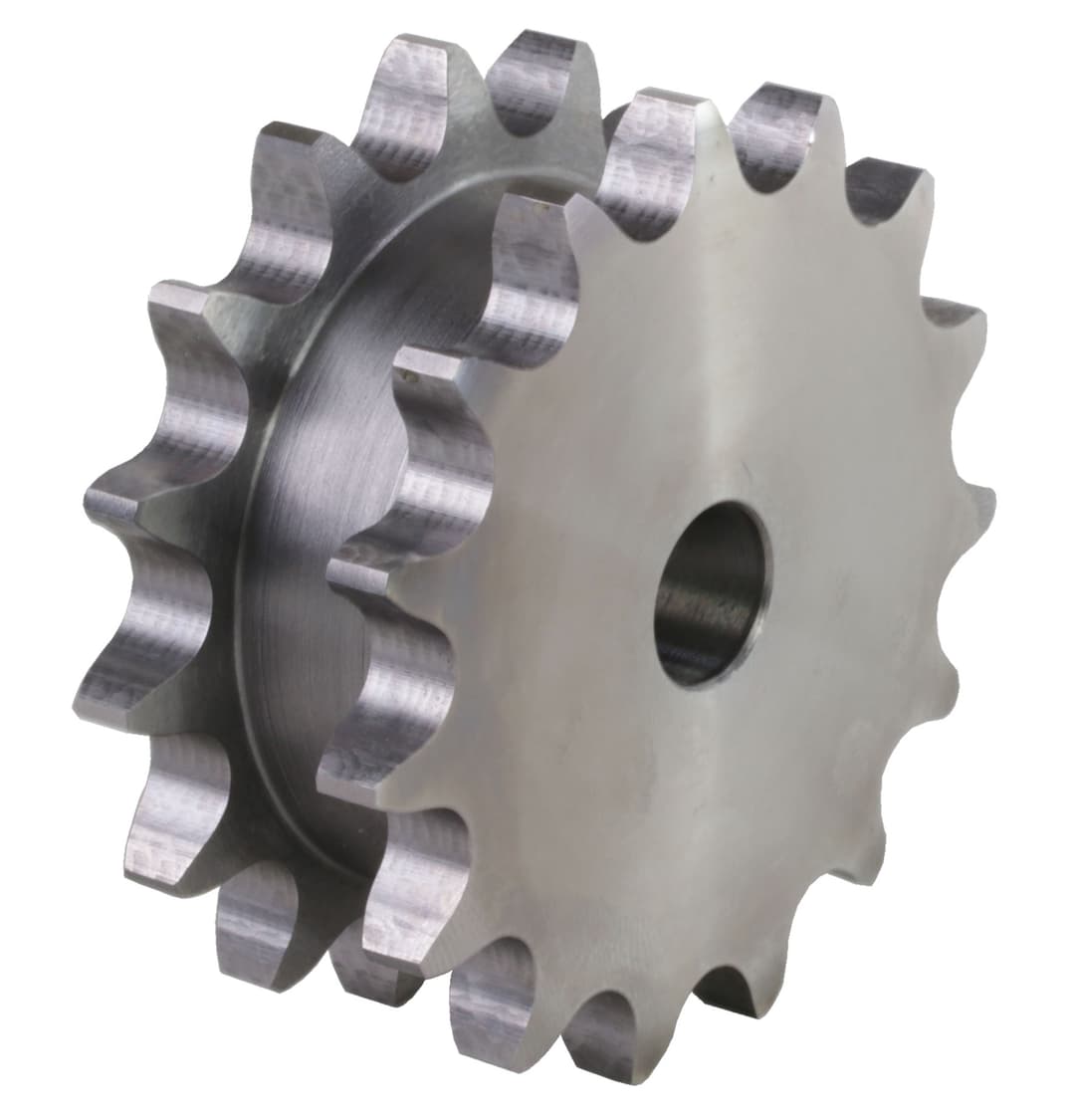 Double sprocket ZRE for 2 single roller chains 10 B-1 16 teeth material steel