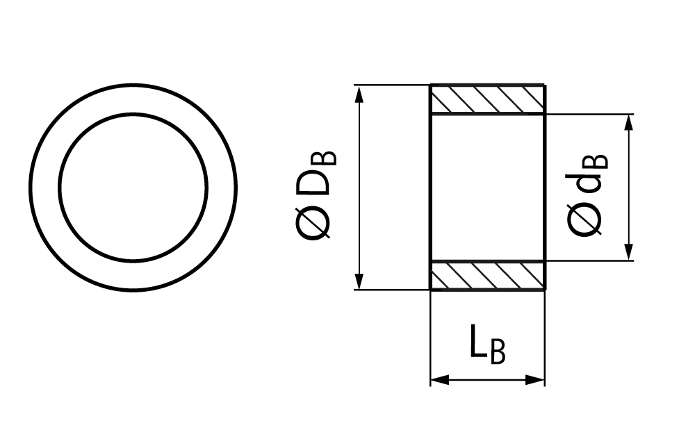 distance bush TS steel zinc plated inner diameter 12mm outer diameter 20mm length 12mm