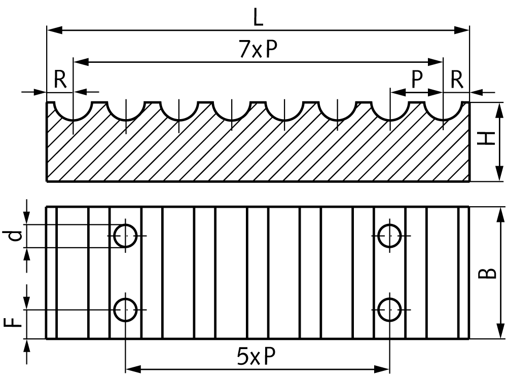 Fixing plate for timing belts material aluminium HTD 3M belt width 9mm