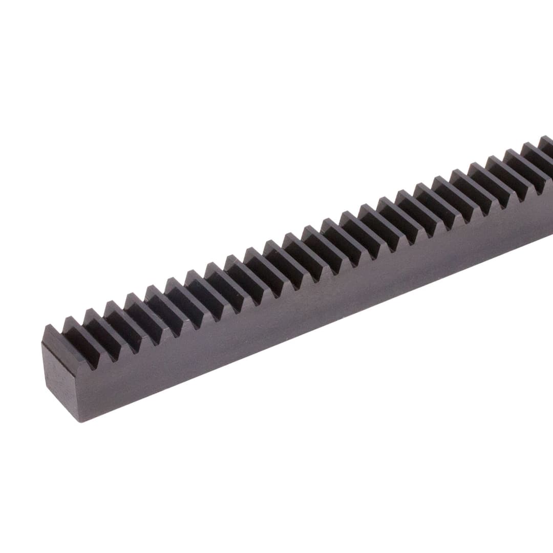 Gear rack made of steel C45 black oxide finished module 5 tooth width 50mm height 50mm nominal length 1000mm