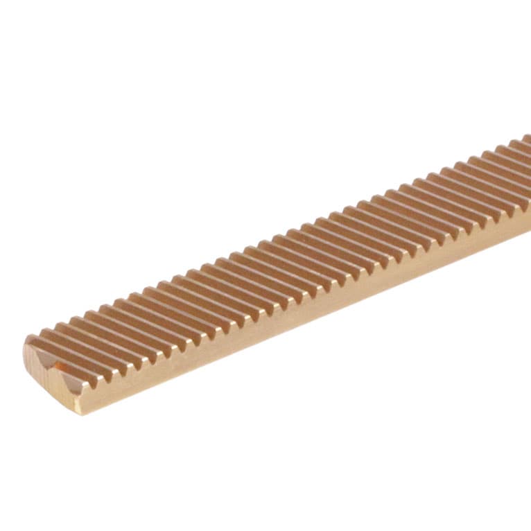 Gear rack made of brass Ms 58 module 0.5 width 10mm height 4mm length 500mm helical tooth 20° left handed