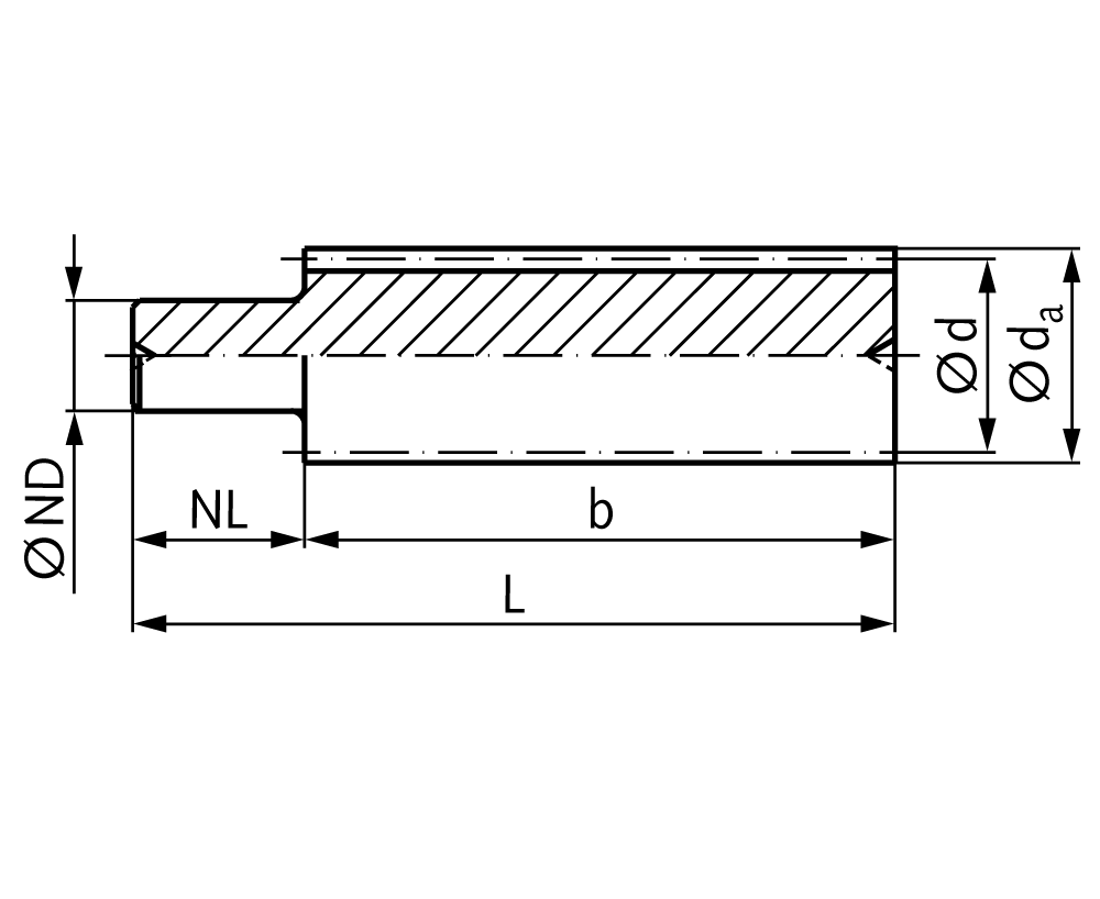 Spur gear shaft made from steel with one-sided hub module 1 13 teeth toothed length 150mm total length 200mm outside diameter 15mm