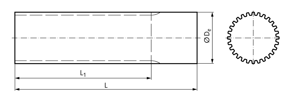 timing bar T2.5 21 teeth length 120mm material aluminium