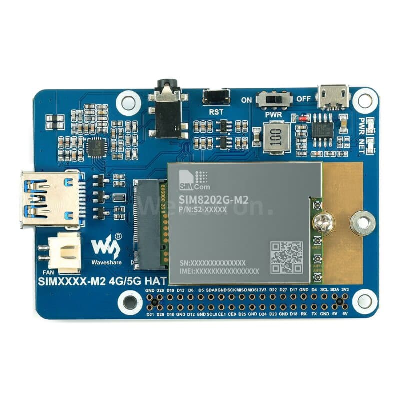 Waveshare 19455 SIM8202G-M2 5G HAT (EU)