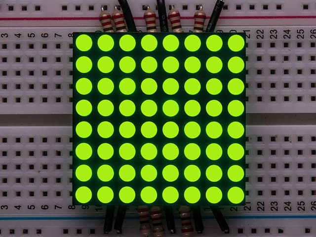 Small 1.2" 8x8 Ultra Bright Yellow-Green LED Matrix