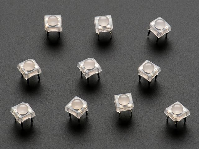 Diffused 'Piranha' Super-flux RGB (tri-color) LED (10 pack)