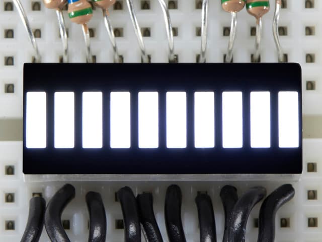 10 Segment Light Bar Graph LED Display - White