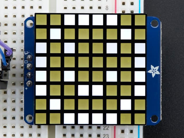 Small 1.2" 8x8 Ultra Bright Square White LED Matrix + Backpack