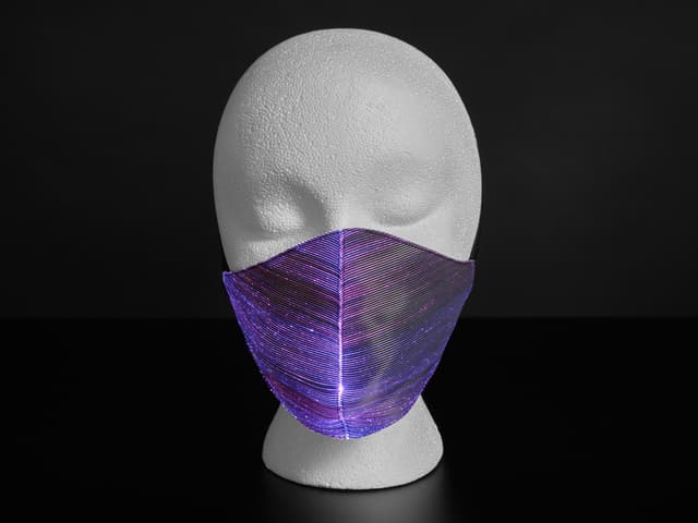 Face Mask With RGB LED Fiber Optic Fabric