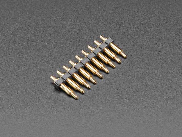 Through Hole Inline Pogo Pin Header - 9 Pins with 0.1" Spacing