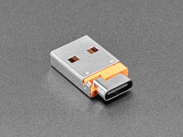 USB A Plug to USB C Jack Microadapter