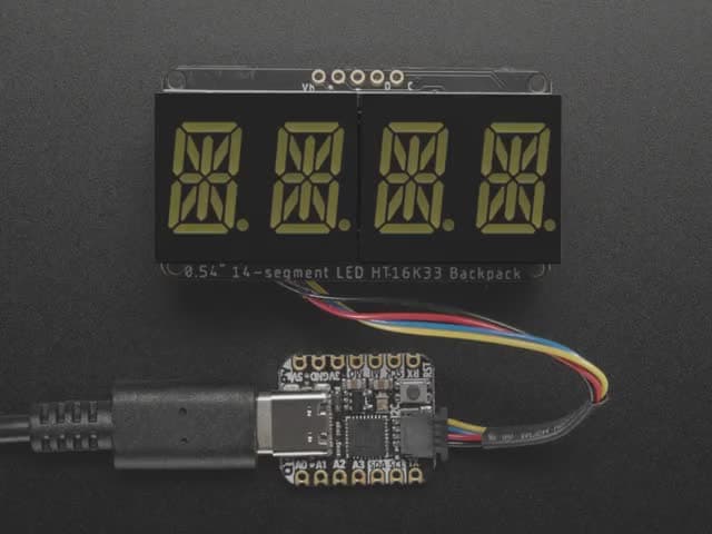Quad Alphanumeric Display - White 0.54" Digits w/ I2C Backpack