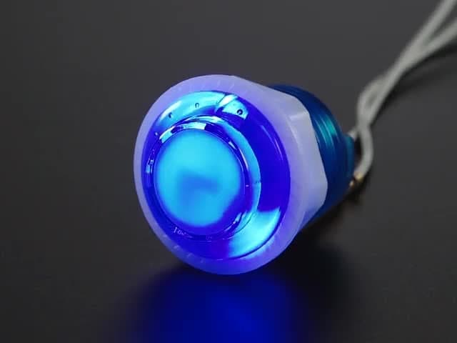 Mini LED Arcade Button - 24mm Translucent Blue