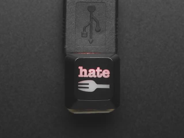 Etched Glow-Through Keycap with Hate Fork Graphics