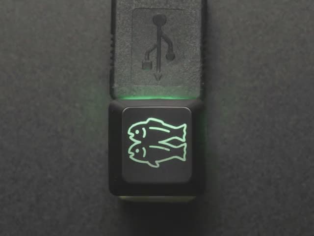 Etched Glow-Through Keycap with Glitch Logo