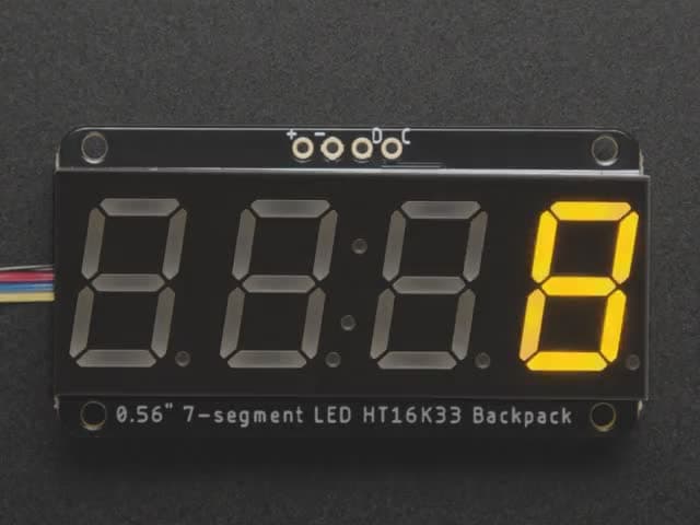 Assembled Adafruit 0.56" 4-Digit 7-Segment Display