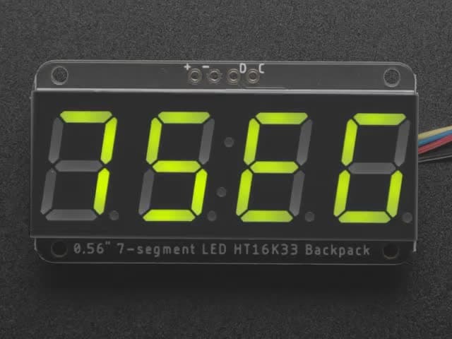 Assembled Adafruit 0.56" 4-Digit 7-Segment Display