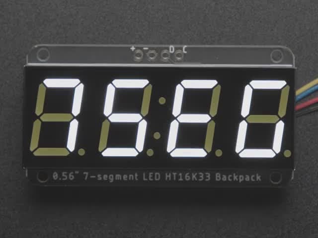 Assembled Adafruit 0.56" 4-Digit 7-Segment Display