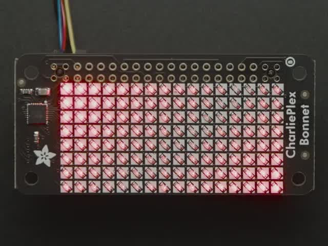 Adafruit CharliePlex LED Matrix Bonnet - 8x16 Red LEDs