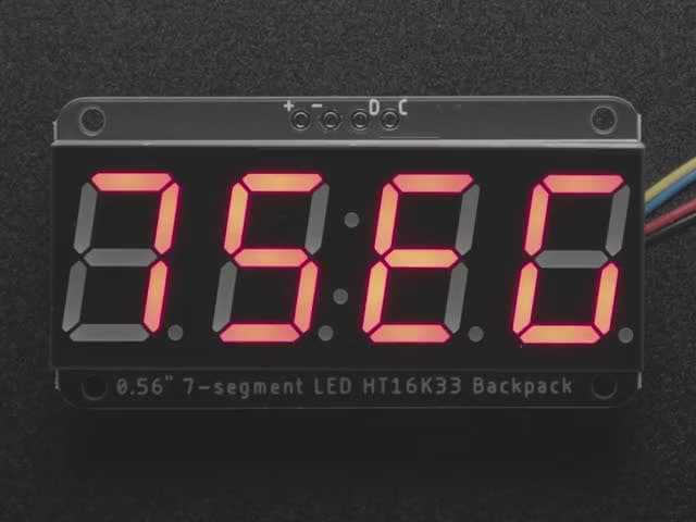 Adafruit 0.56" 4-Digit 7-Segment Display with I2C Backpack - Red